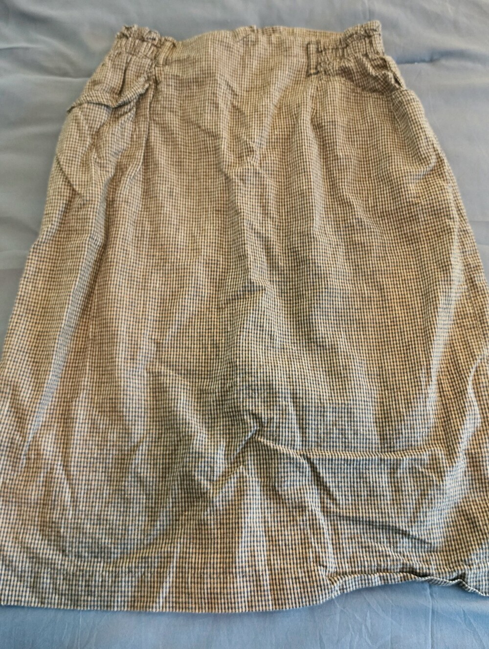 Vtg SPIRT Women's Skirt Brown Plaid Elastic Waist Pockets Zipper Bow Size 11/12